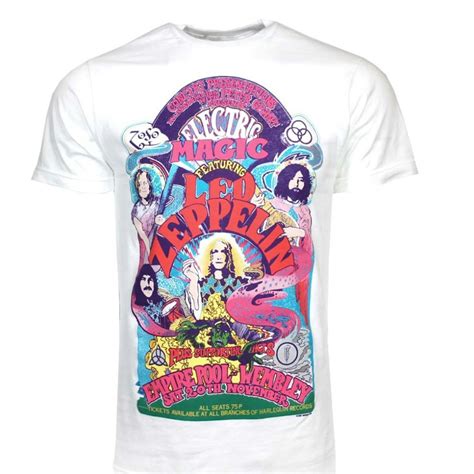 Led Zeppelin T Shirt | Led Zeppelin Colorful Electric Magic White T-Shirt