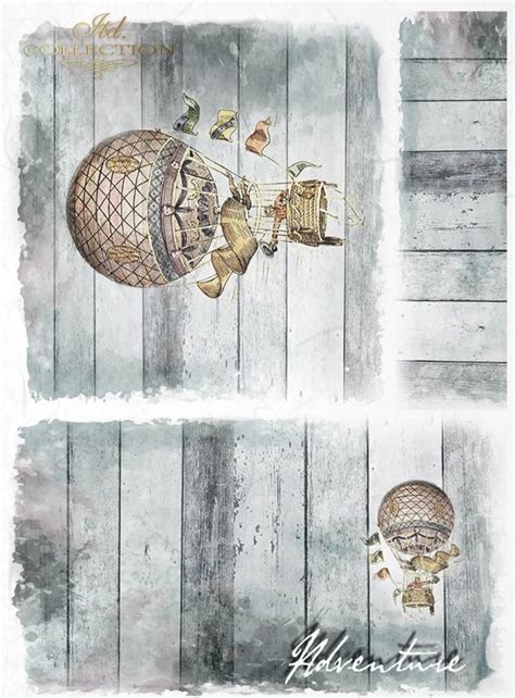 A4 Hot Air Balloon Decoupage Paper R0756 Etsy