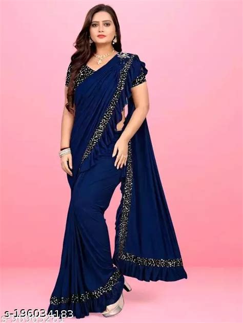 READY TO WEAR LYCRA FANCY PARTY WEAR SAREE LYCRA SAREE NEW LATEST