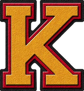 Presentation Alphabets Gold Cardinal Red Varsity Letter K