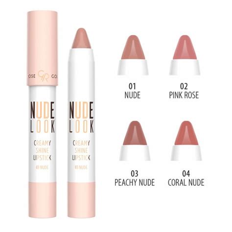 Golden Rose Nude Look Creamy Shine Lipstick Bellacosmetics Gr