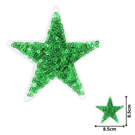 Star Green SEQ033 Sequin Embroidered Patches CelloExpress