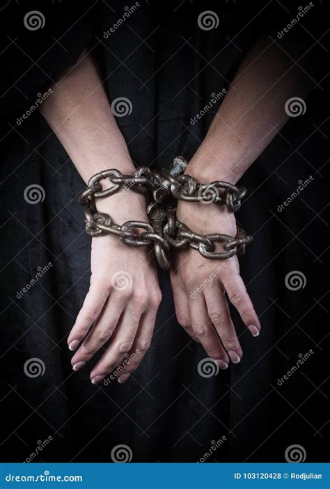 Hands In Chains Stock Photo Image Of Chained Black 103120428