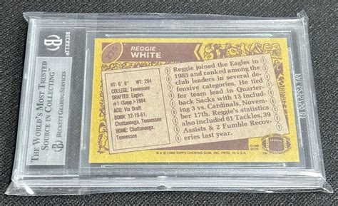 Topps Bgs Reggie White Rookie Rc Nfl Eagles Ebay