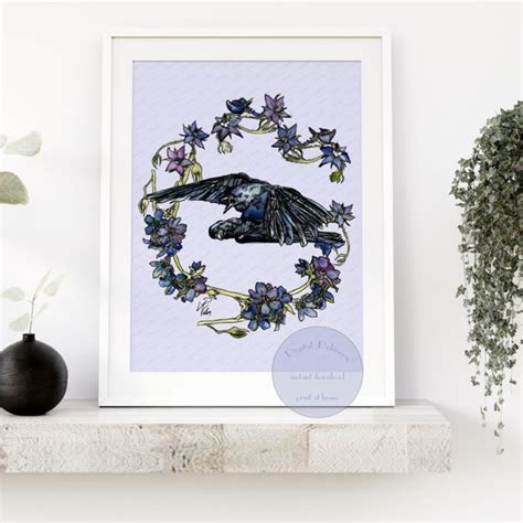 Crow Painting Printable Watercolor Birds Artwork Wall Art - Etsy