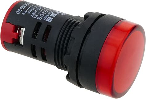 BeMatik Luz Piloto LED De 22 Mm Para Paneles De Control 220 Vac Rojo