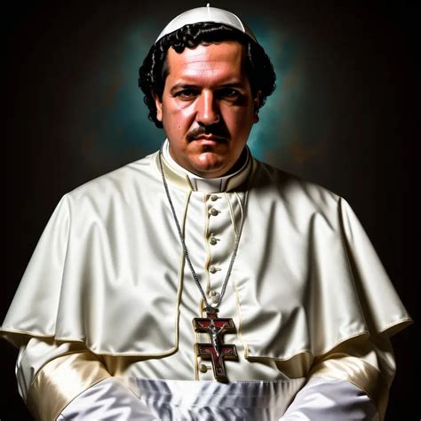 Realistic Portrait Of Pablo Escobar With Hidden Image Of The Pope Muse Ai