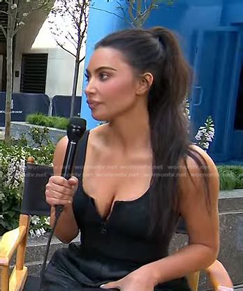 WornOnTV Kim Kardashians Black Zip Front Sleeveless Top On Today