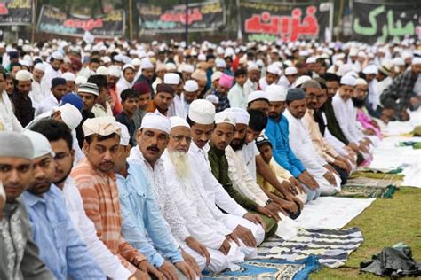 PATNA INDIA JUNE 29 Muslim People Offering Namaz On The Occasion Of