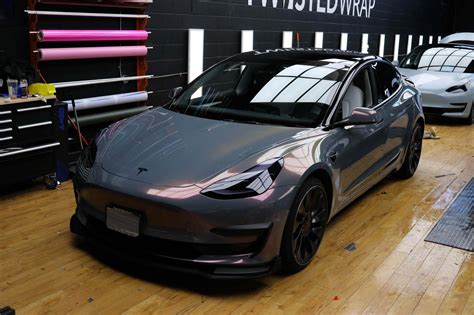 Grey Tesla Model Phantom Grey Twiisted Wrap