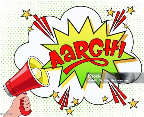 comic lettering aargh stock illustration  image  art