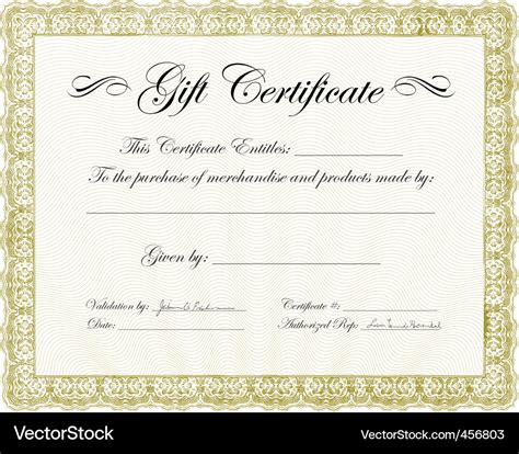 Vector Gold T Certificate Template Royalty Free Vector