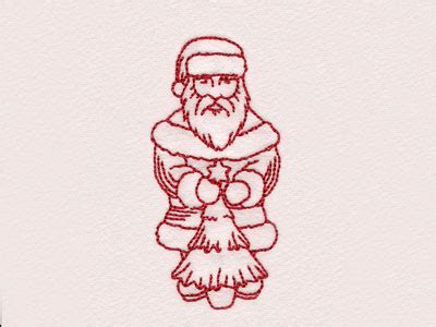 Embroidery Machine Designs Redwork Vintage Santas Set