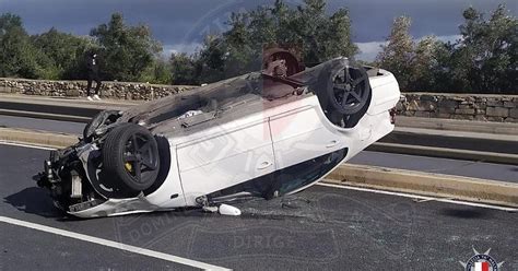 Passenger Being Treated For Grievous Injuries After Car Overturns In Rabat