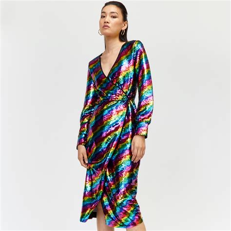 Rainbow Sequin Midi Dress Dresses Images 2022