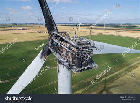 Wind Turbine Damaged By Fire After Stock Photo 1368464129 | Shutterstock