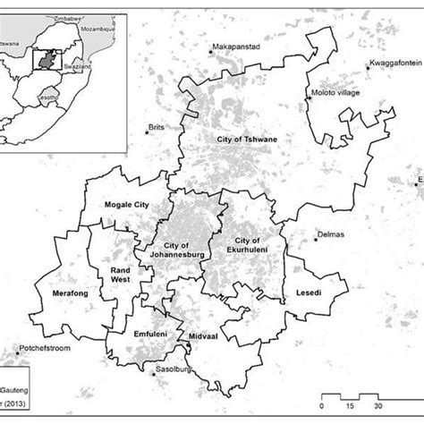 Map of Gauteng Province and its municipalities | Download Scientific ...