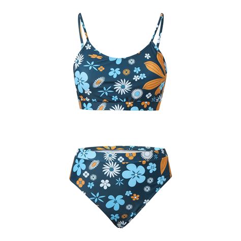 Gaqlive Women Swimwear Sexy Floral Prints Swimsuit Summer Two Piece Set