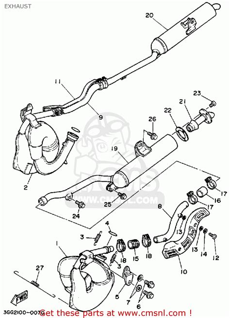 Yamaha YFZ350A BANSHEE 1990 EXHAUST Buy Original EXHAUST Spares Online