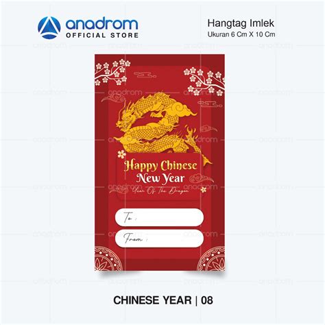 Jual Hang Tag Imlek I Hangtag Kartu Ucapan Chinese New Year I Hangtag Imlek Shio Dragon