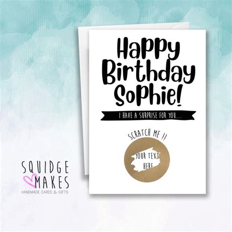 Personalised Birthday Scratch off Card Reveal Surprise - Etsy