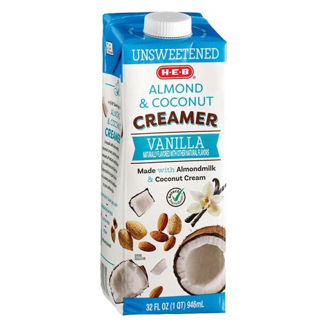 H E B Unsweetened Vanilla Almond Coconut Liquid Coffee Creamer Shop