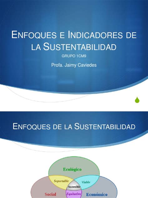 Enfoques E Indicadores De La Sustentabilidad Sustentabilidad