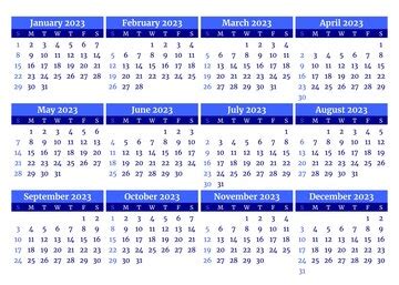 Premium Vector | Monthly planner template for 2023 year Week Starts on Sunday