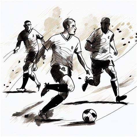 Free Football Game Players Minimal Drawing Line Art | Minimal drawings ...