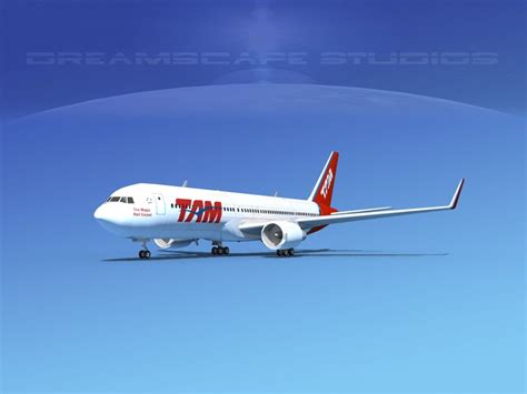 Boeing 767 300 Tam Airlines 3d Model 89 Unknown Obj Max Lwo Dxf