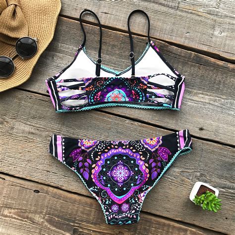 CUPSHE Song Von Freude Spitze Bikini Set Mid Taill Vicedeal
