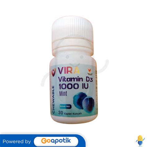 Vira Vitamin D3 1000 Iu Rasa Mint Sugar Free Botol 30 Kaplet Kegunaan