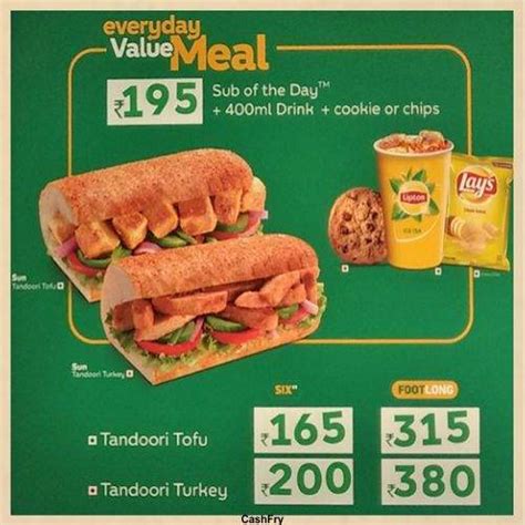 Subway Menu with Prices in India | Veg, Salad, Food Menu