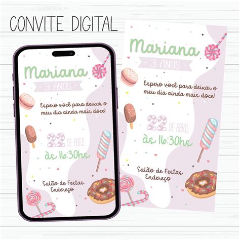 Convite Digital Confeitaria Doceria Doces Elo7