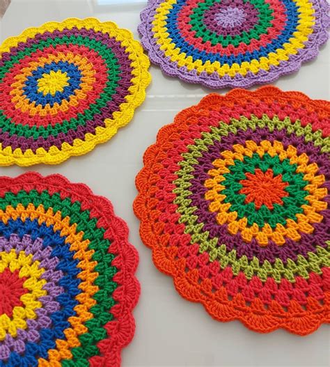 Crochet Coaster Pattern Crochet Motif Patterns Granny Square Crochet Pattern Crochet Mandala