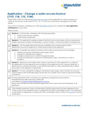 Fillable Online Fillable Online Application To Change A Water Access