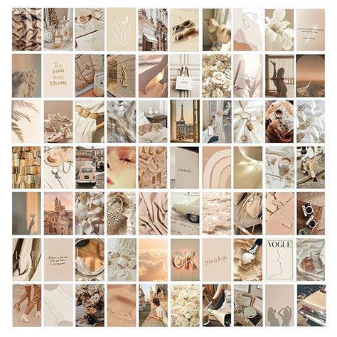 Buy Koskimer Beige Aesthetic Photo Collage Kit 70 Set 4x6 Inch Neutral