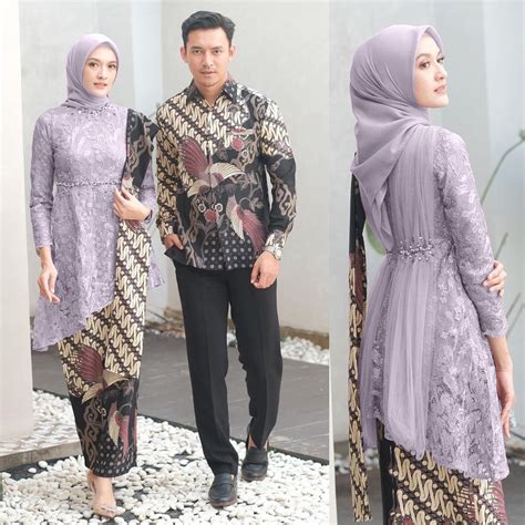 Jual Kebaya Couple Brukat Modern Kebaya Tunangan Lamaran Wisuda