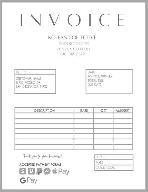 Small Business Invoice Template