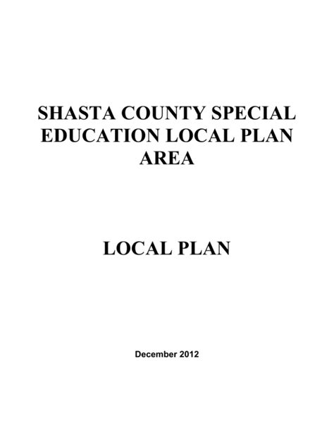 Shasta Selpa Local Plan Shasta County Office Of Education