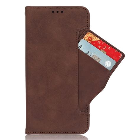 Peněženkové pouzdro Slots case hnědé Infinix Hot 20 5G Levné Kryty