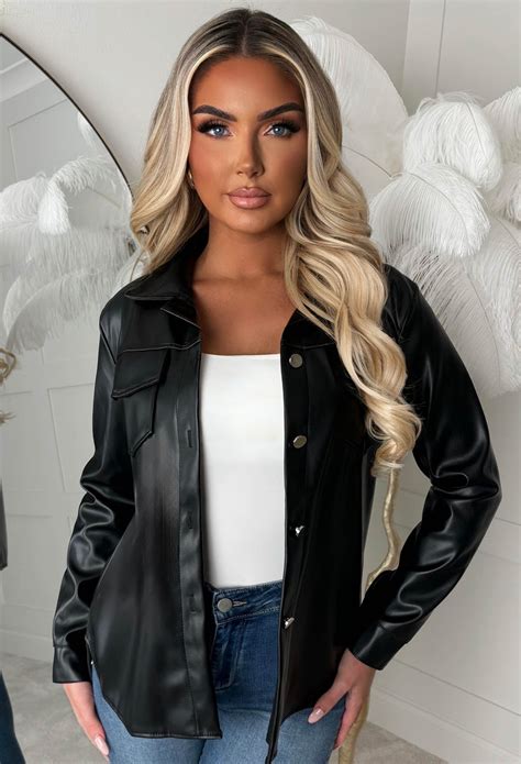 Bad Gal Boudoir Black Faux Leather Shirt | Pink Boutique