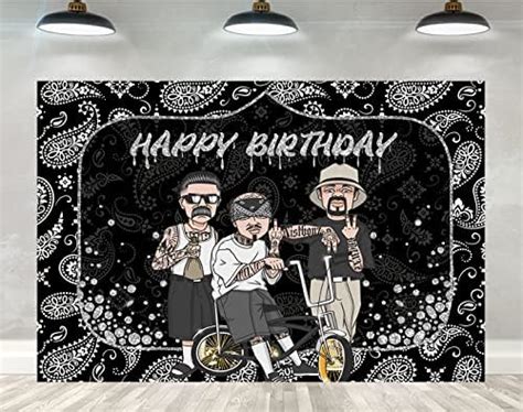 Ticuenicoa 7×5ft Paisley Birthday Backdrop Cholo Backdrops For Photoshoot Black