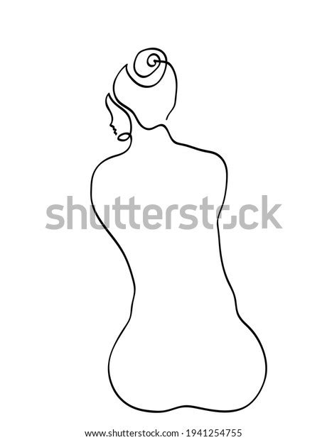 One Line Drawing Naked Woman View Stock Vector Royalty Free 1941254755 Shutterstock