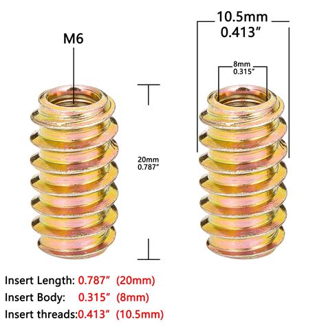 Snapklik Pgmj Pieces Flush Nut Inserts Wood Bolt