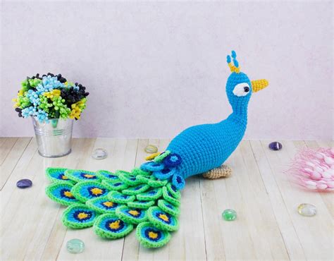 Amigurumi Crochet Pattern Peacock Crocheted Peacock Etsy