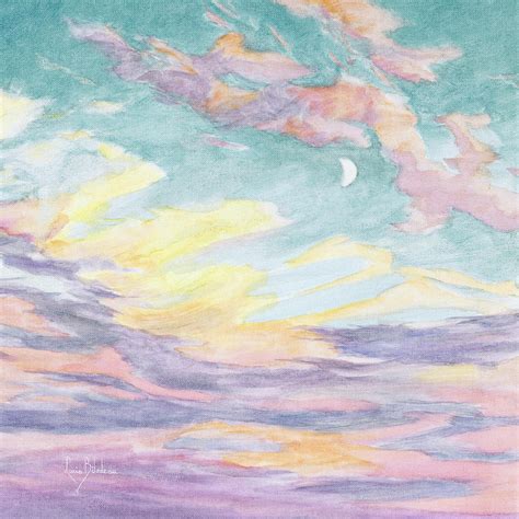 Detail Moon At Sunset Painting By Lucie Bilodeau Fine Art America