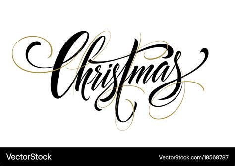 Merry Christmas Handwriting Script Lettering Vector Image