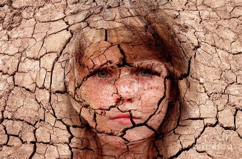 Dry Cracked Earth And Girl S Face Photograph By Victor De Schwanberg