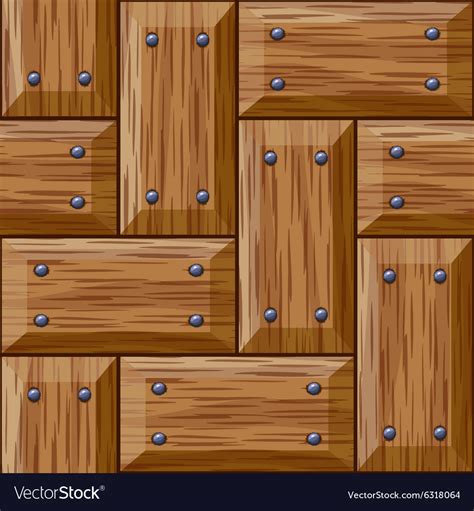 Seamless wooden panel door texture with nails Vector Image